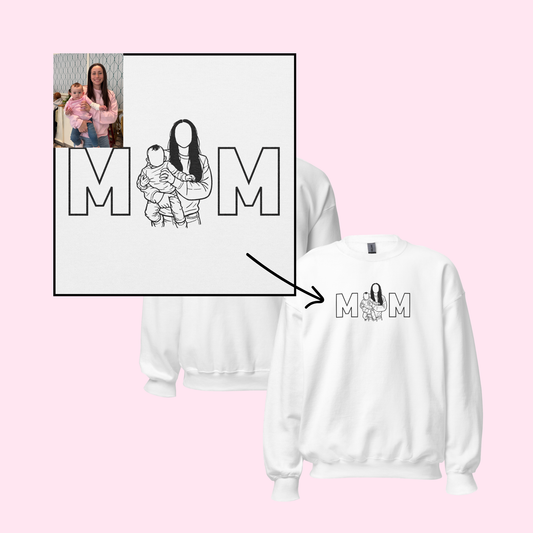 MOM - Custom Illustration Embroidery Crewneck