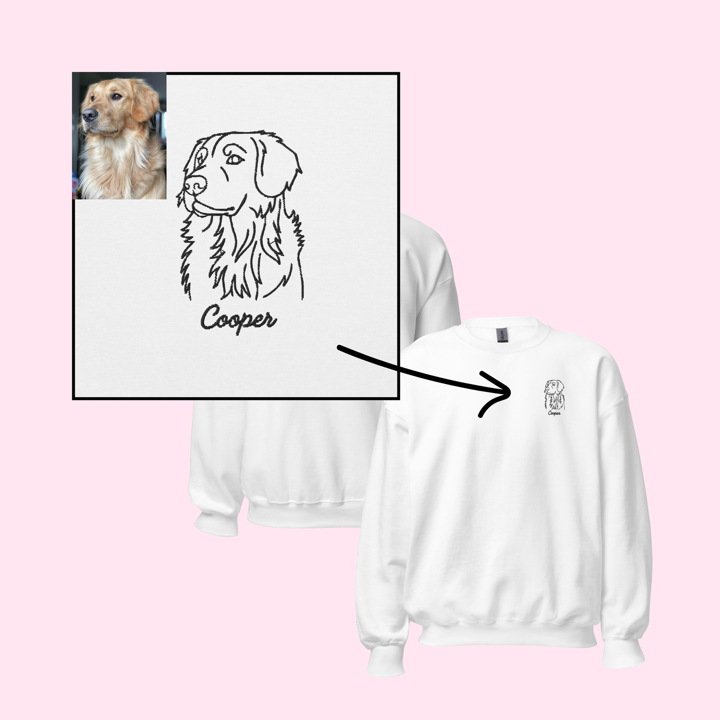 Custom Dog Embroidered Crewneck