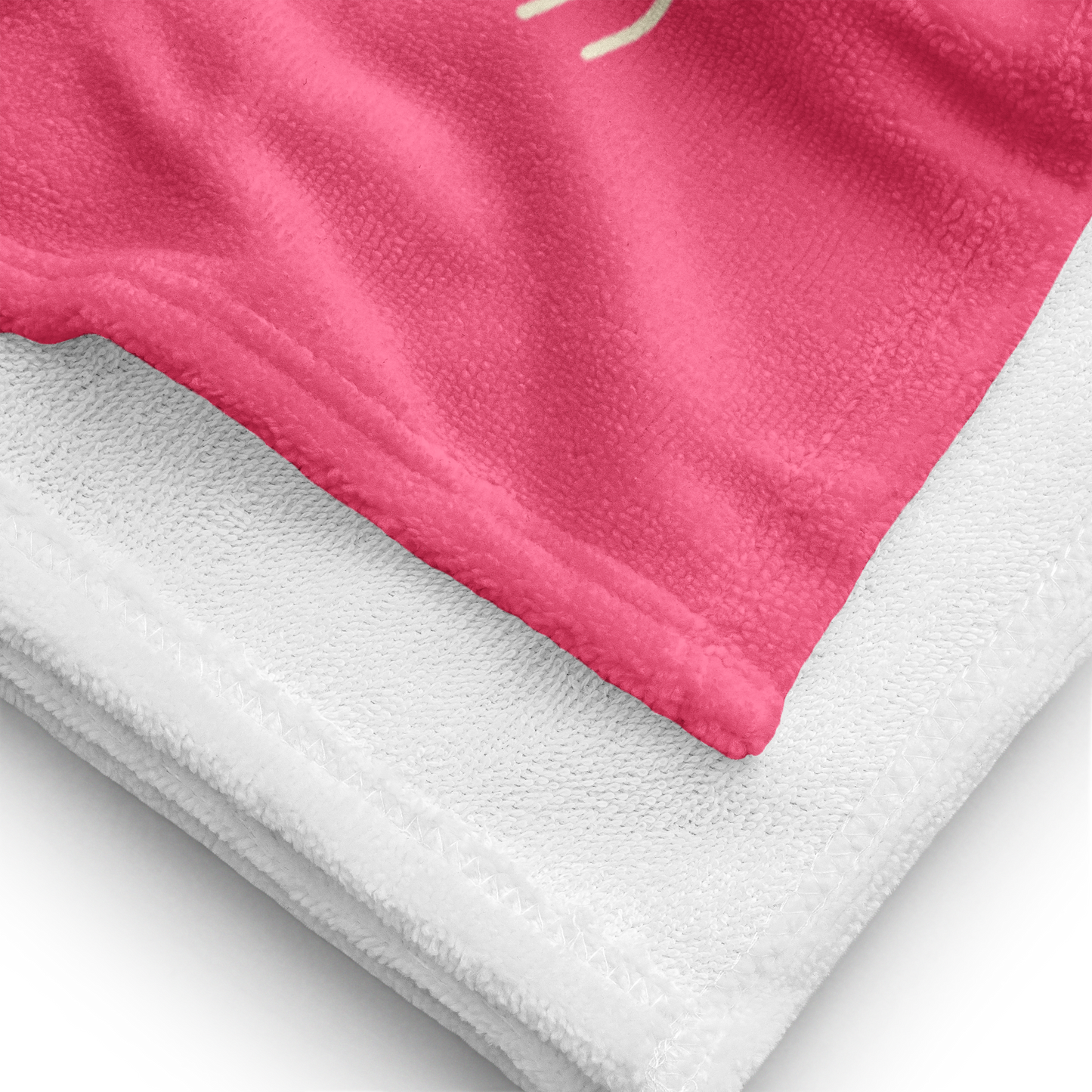 Pink & Butter Yellow Under The Sea Large Beach Towel - Custom Name