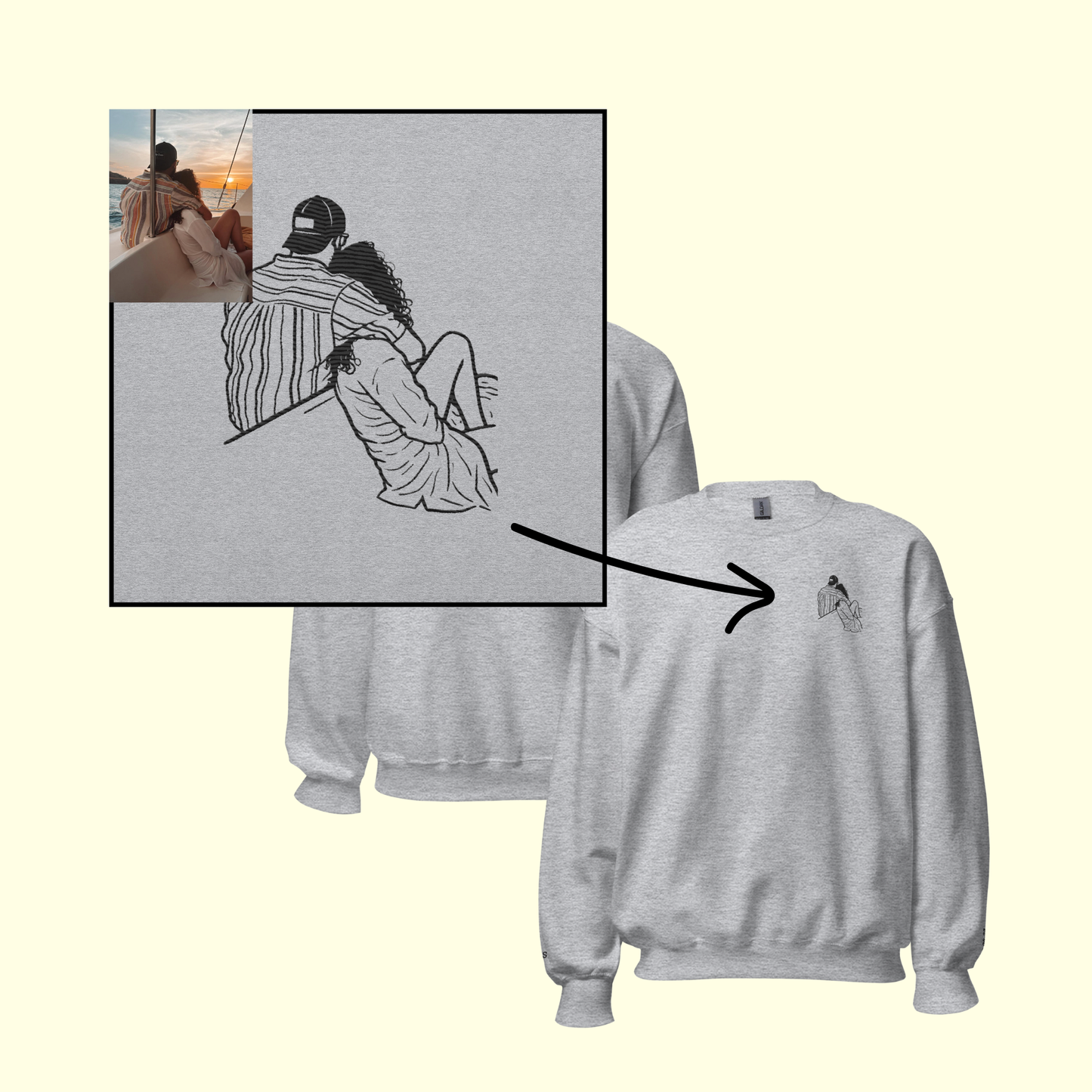 Custom Couple Embroidery Crewneck