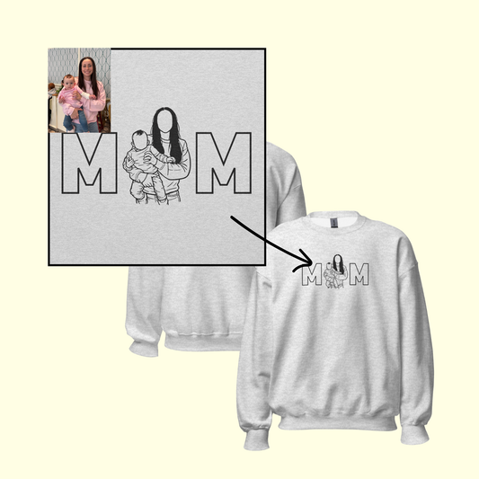 MOM - Custom Illustration Embroidery Crewneck