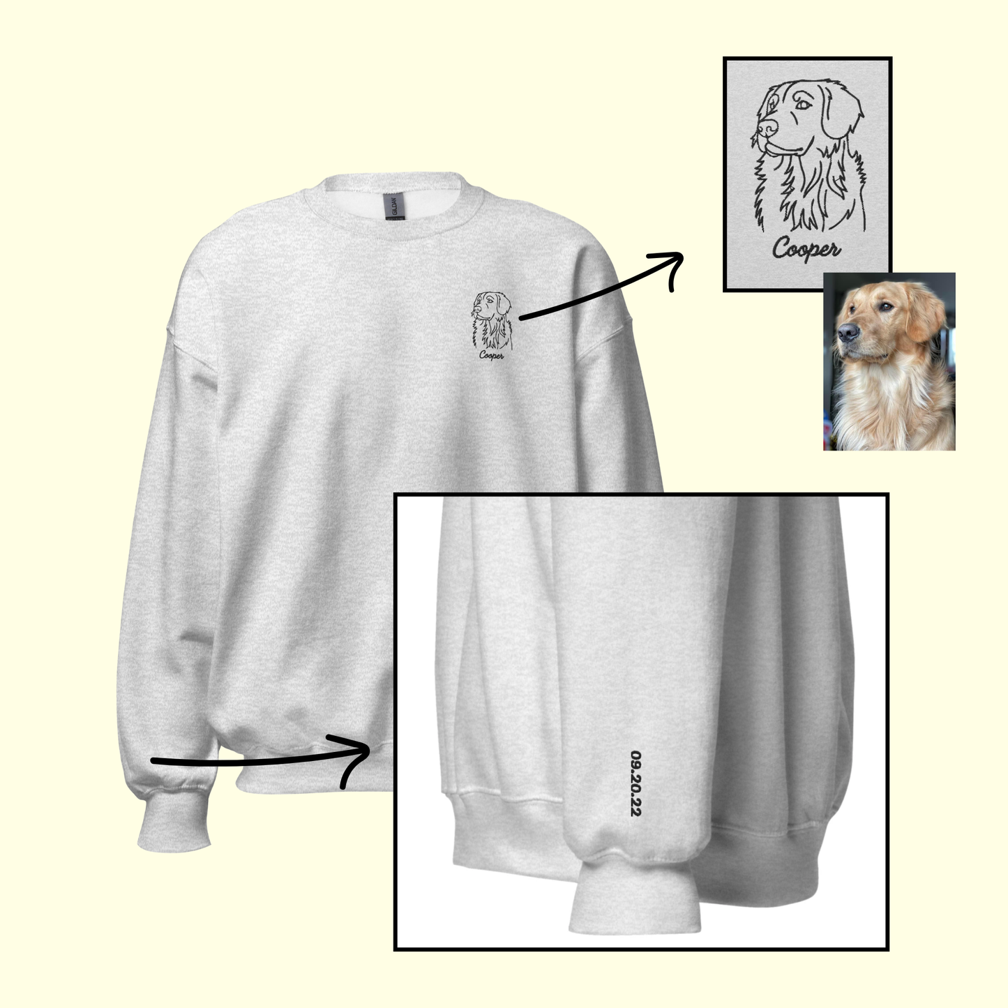 Custom Dog Embroidered Crewneck