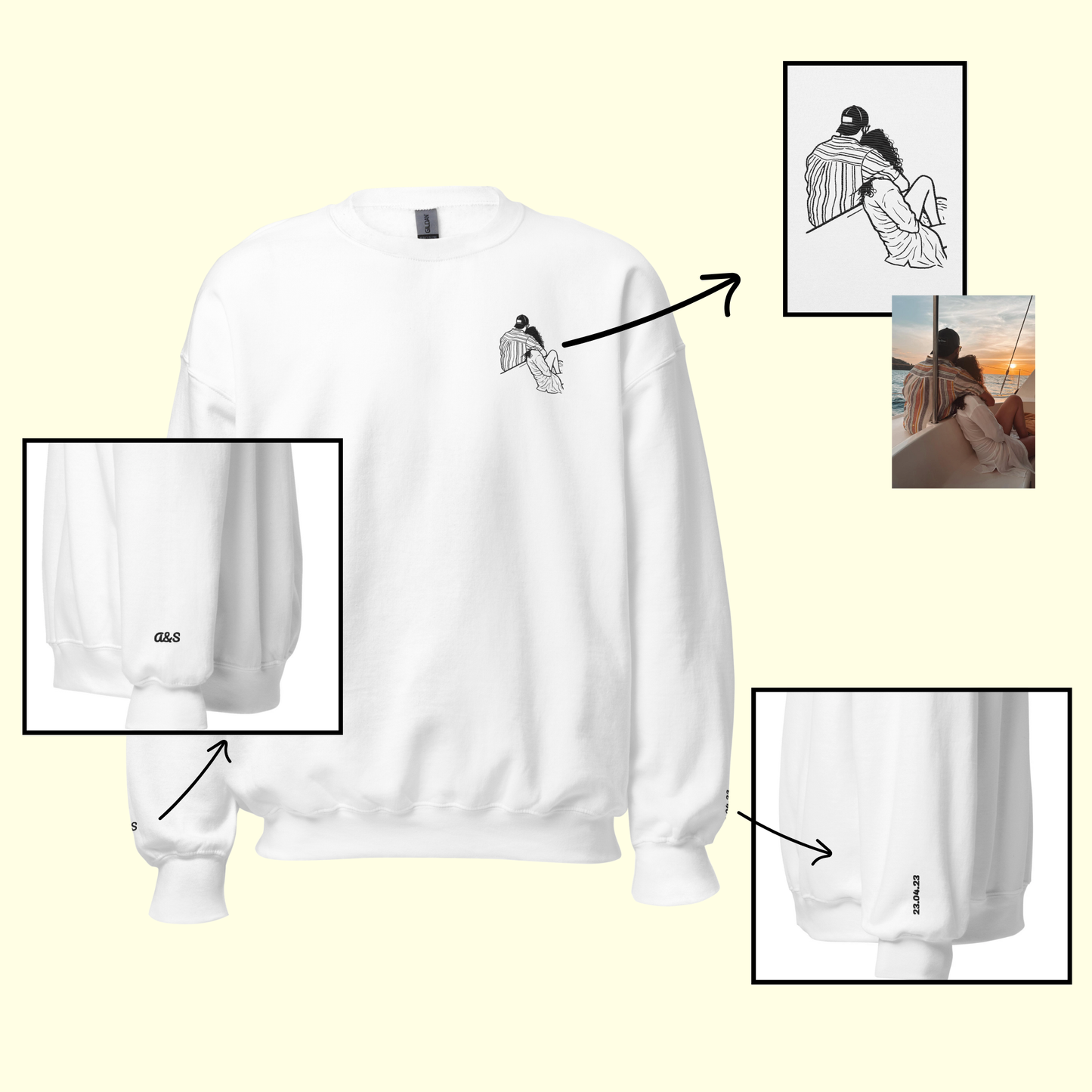 Custom Couple Embroidery Crewneck