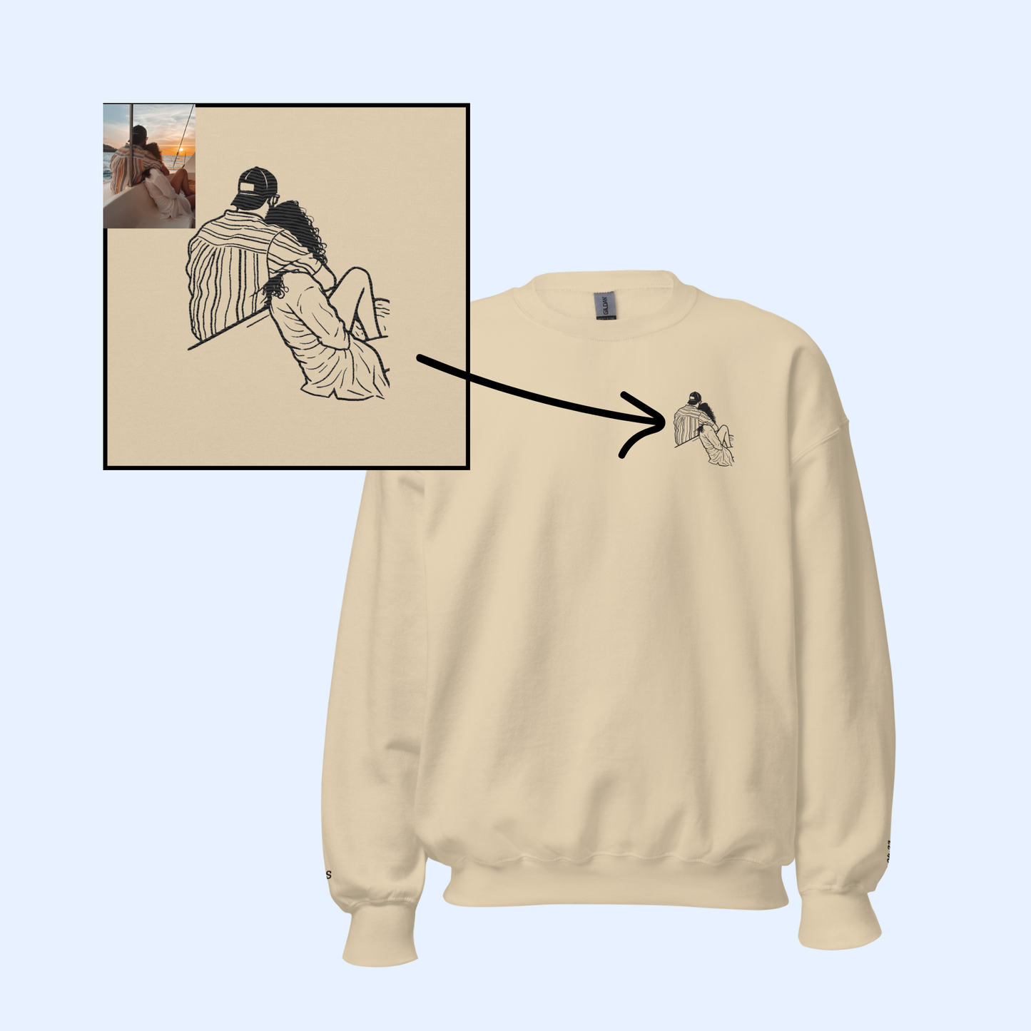 Custom Couple Embroidery Crewneck