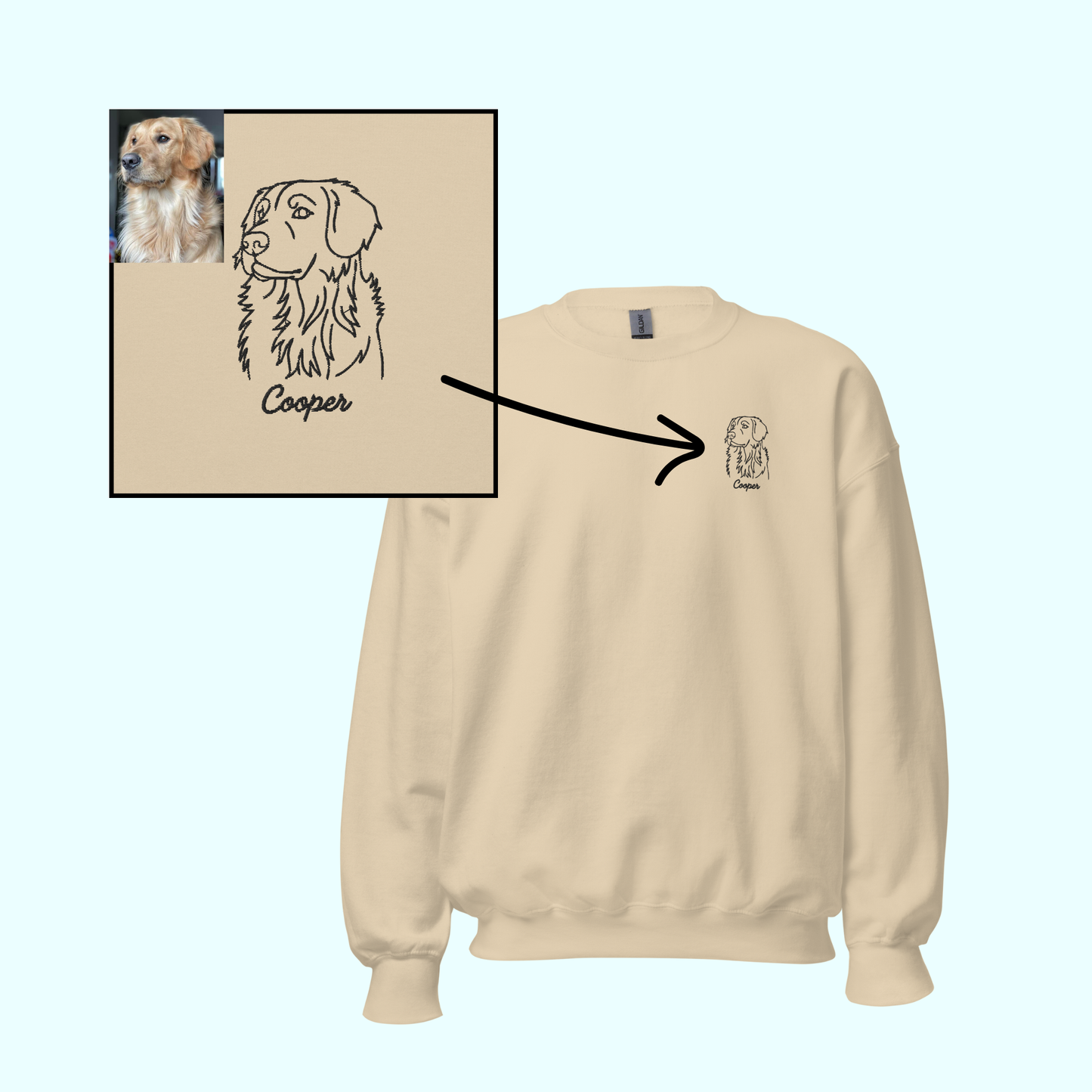 Custom Dog Embroidered Crewneck