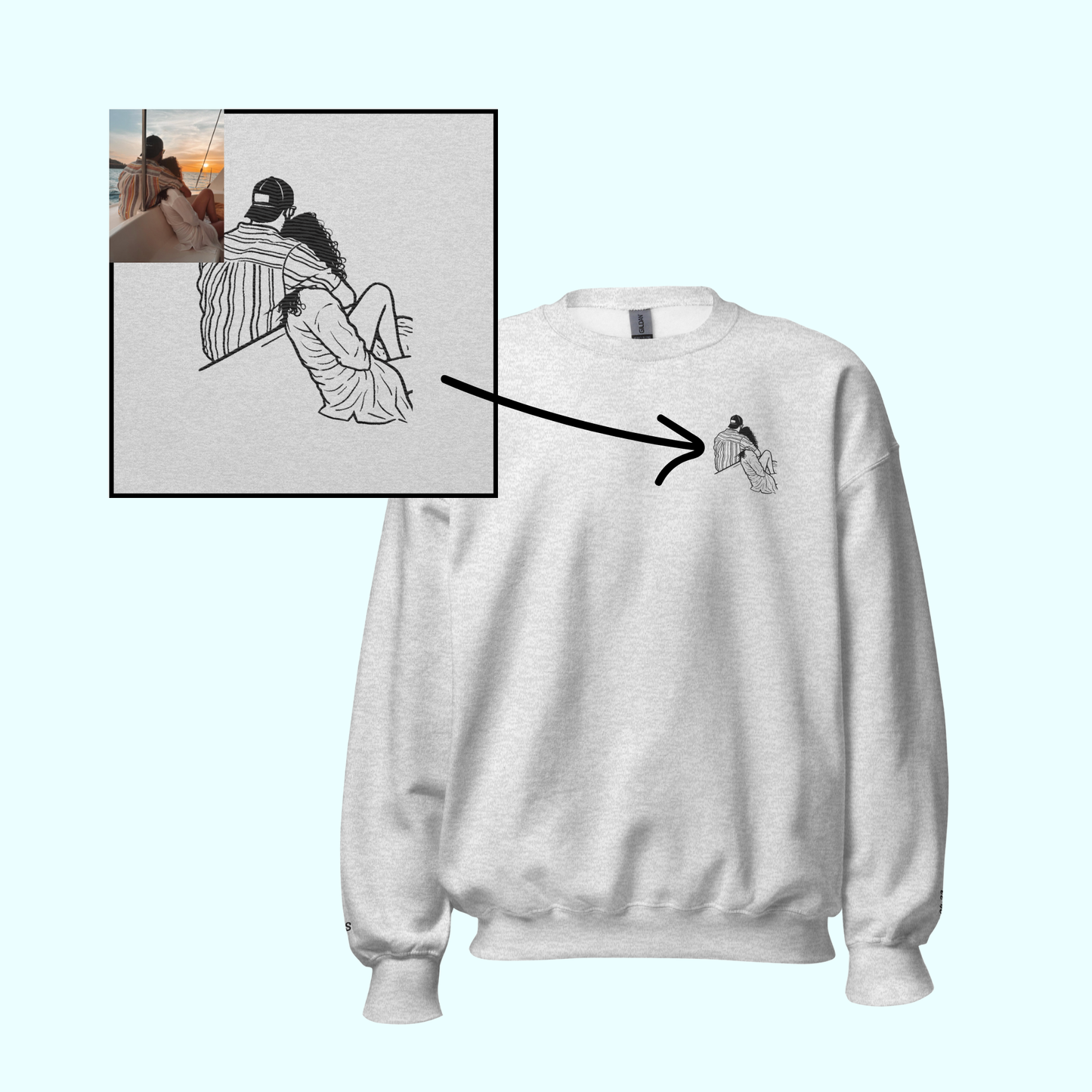 Custom Couple Embroidery Crewneck