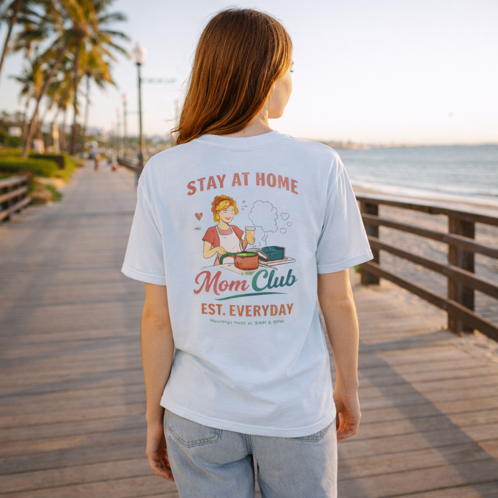 Stay At Home Mom Club Embroidery - Baking T-Shirt